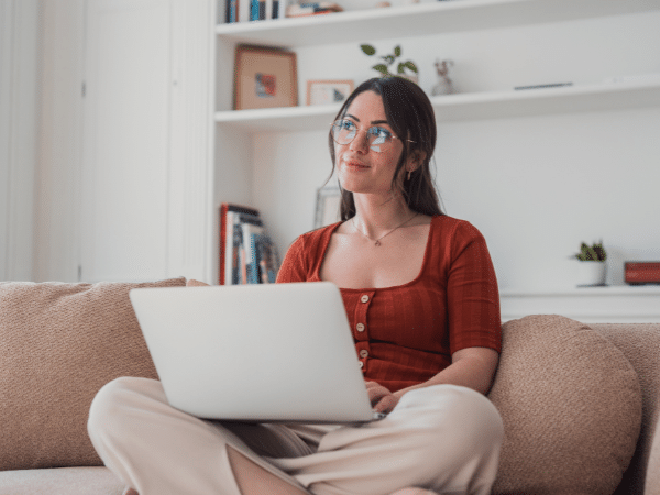 Woman working on her computer